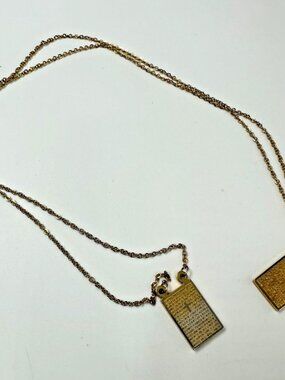 Steel Time Gold Stainless Steel Scapular Necklace Lords Prayer 28.5"
